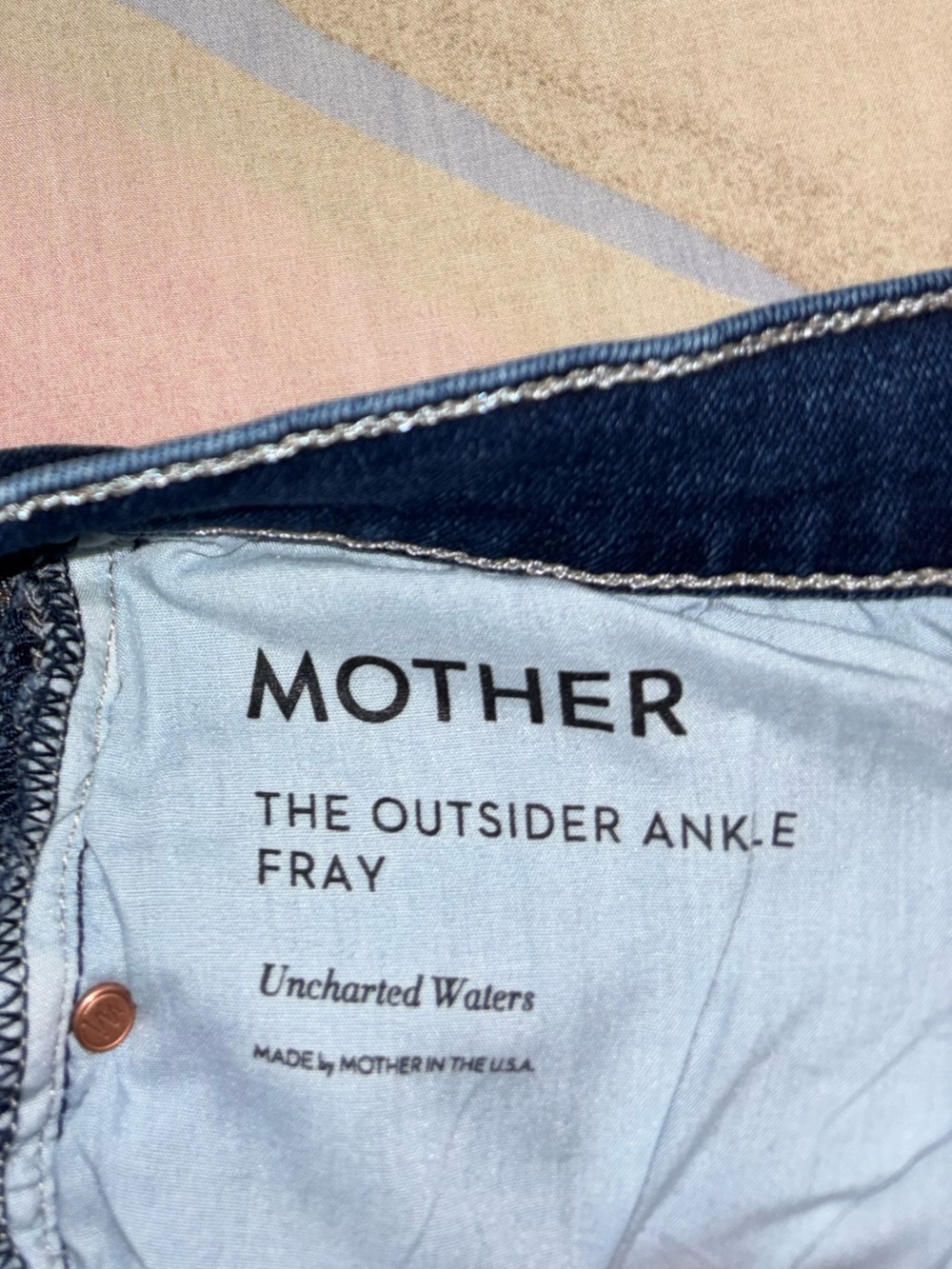 MOTHER The Outsider Ankle Uncharted Waters jeans Womens Size 34 - Picture 8 of 10